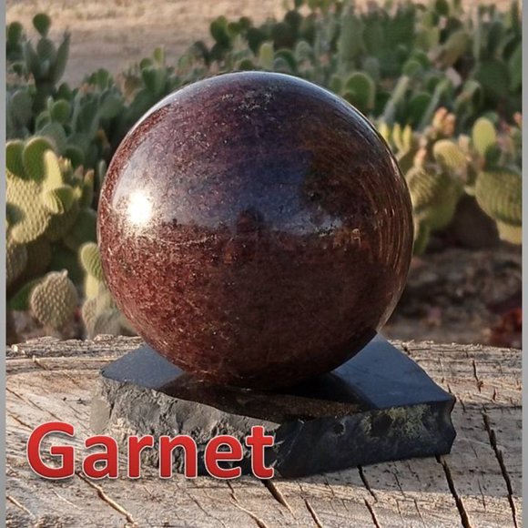 Other - 62mm GARNET stone sphere crystal healing :  feng shui : root chakra 02